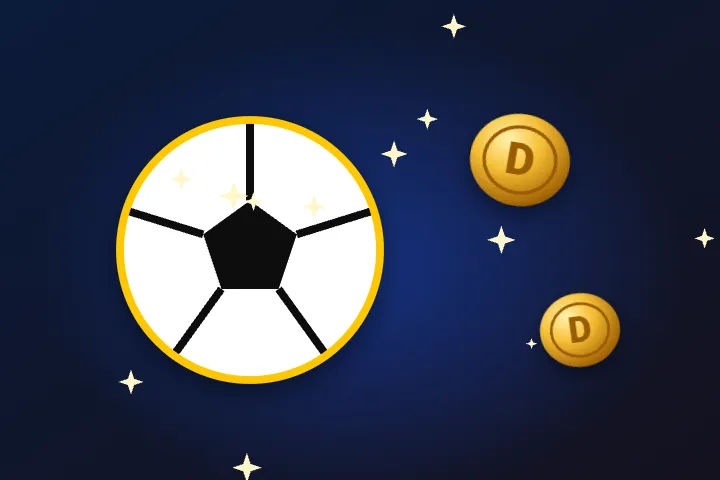 Del Oro Casino and Sportsbook – piłka nożna i złote monety na granatowym tle